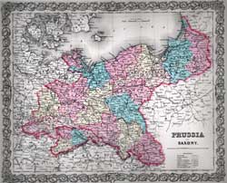 Map of Prussia and Saxony