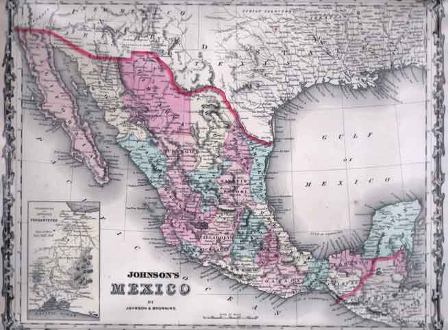 Map of Mexico- Johnson &  Browning
