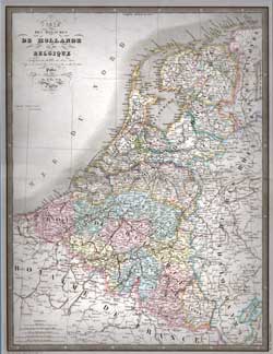 Carte Des Royaumes De Hollande et de Belgique