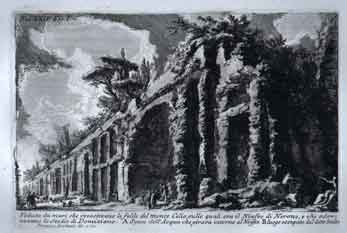 Veduta dei Muri che investivano le falde del Monte Celio.  Tav. XXIV, Fig. I.