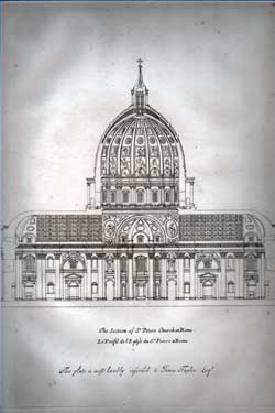 The Section of St. Peters Church in Rome... Vol. 1: Plate 7.