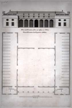 Plan and Elevation of the out Offices at Wilton... Vol. 2; Plate 66.