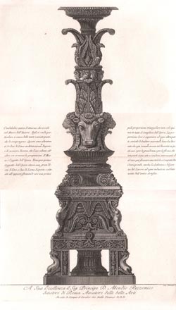 Candelabro antico di Marmo, che si vede nel Museo dell’Autore (Marble candelabrum from the collection of the Author).