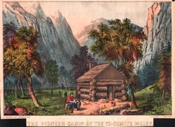 The Pioneer Cabin of the Yo-semite Valley (Yosemite Valley)